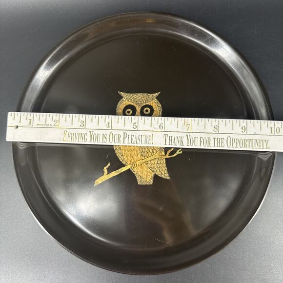 Vintage Owl Plate Tray & Bowl Couroc of Monterey MCM Mid Century Modern MCM - Picture 10 of 16